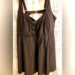 Plus Black tankini swim top